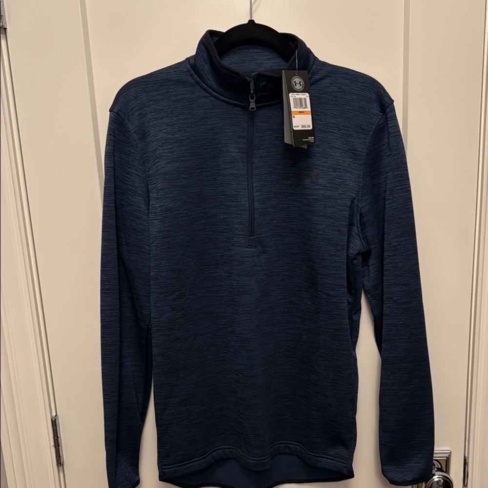 NWT Under Armour Blue Zip Up Cold Gear Shirt